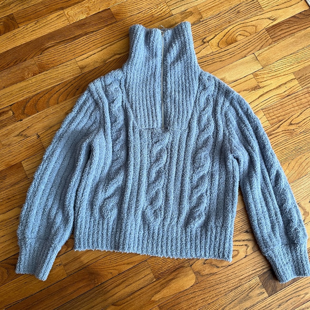 Jessica Simpson Light Blue Cable Knit Turtleneck Sweater